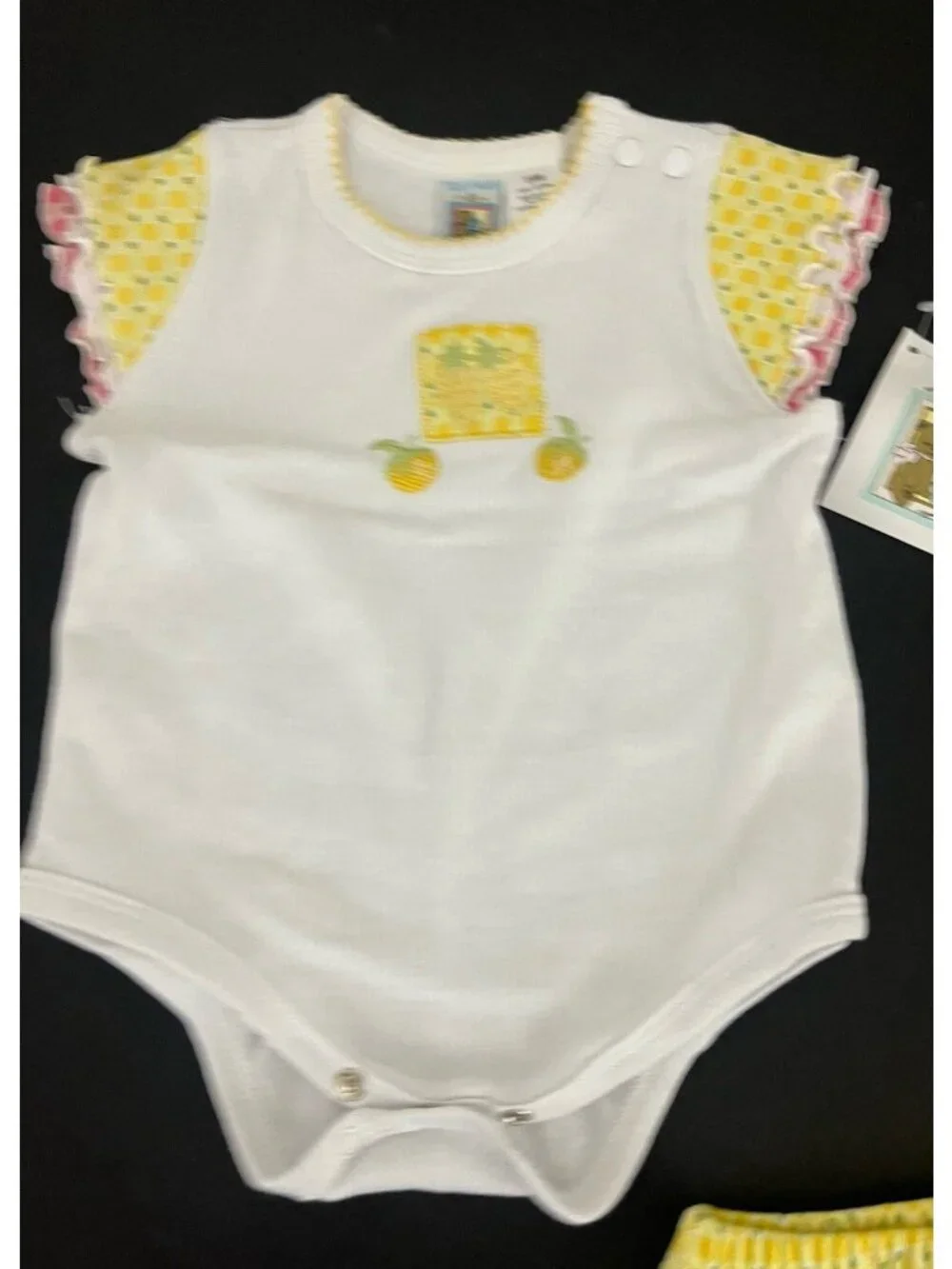 Vintage Tuti Fruiti Girl's 3-6 mos 2pc Outfit Bodysuit Top and Skirt Set NWT
